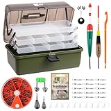 Zite Fishing Angelkoffer inkl. Zubehör Angelset | Grundausstattung mit Posen, Blei-Gewichten,...