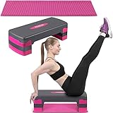 Neosport Aerobic Steppbrett Stepper Step-Bench mit Anti-Rutsch-Matte - Höhenverstellbar Stepbench...