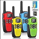 NXGKET Walkie Talkie 4er Set, Walkie Talkie Aufladbar für Erwachsene Kinder Funkgeräte,Große...