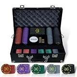 CCLIFE Pokerkoffer Pokerset Profi 300 500 PCS Pokerspiel inkl. Pokerdecks Dealer Button Poker Set...