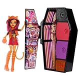 Monster High Skulltimate Secrets Toralei Stripe Puppe - Leuchtender Spind mit über 19 bunten...