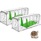 Lebendfalle für Maus Mausefalle 2er Set, Tierfreundliche Hygenische Mäusefalle mit Doppeltüren,...