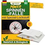 GREEN GUARDIA Spinnen Falle mit Spezial-Lockstoff - 3X Spinnen Fallen - umweltfreundlich Spinnen...