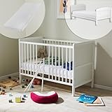 Babybett mitwachsend mit Matratze Kinderbett Gitterbett Beistellbett 60x120 Rausfallschutz Baby...