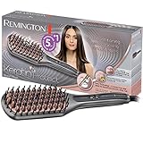 Remington Glätteisen & Haarbürste für eine reduzierte Stylingzeit (Keratin-Keramikbeschichtung...