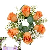 Künstliche Kerzenkränze, Florale – Kerzenringe Künstlicher Frühlingskränze, Halter für Kerze...