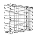SONGMICS Gabionenkorb, Metall-Steinkorb mit 5 x 10 cm Maschenweite für Mauersteine, verzinkt,...