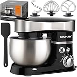 KRUMAD Küchenmaschine 2000W – Teigknetmaschine mit 3L Edelstahlschüssel & 6 Geschwindigkeiten...