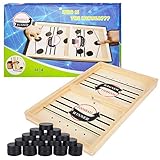 Herefun Hockey Brettspiel Spielzeug mit 20 Schachfiguren, Tischhockey Katapult Brettspiel 2 in 1...