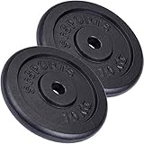 ScSPORTS® Hantelscheiben - Set 15/20/30/40/60kg, 30/31mm Bohrung, Gusseisen, Schwarz -...