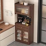 Farmhouse Speisekammerschrank mit Türen und verstellbaren Regalen, freistehend, Kaffeebar und...