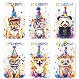 Maxmoc Tier Einladungskarten Kindergeburtstag Junge Mädchen,12 Stück Einladung...