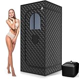 Dampfsauna für zuhause 1 person,portable sauna mit dampferzeuger 3 L,fernbedienung、Saunastuhl,9...