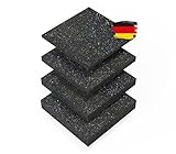 BAUHELD® Terrassenpads 90x90x 10mm [24 Stück] Stabile Bautenschutz-Matte aus Gummi-Granulat [Made...