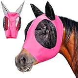 Fliegenmaske Pferd Fliegenhaube Pferde Halfter mit Fliegenmaske UV Schutz Pony Fliegenmütze für...