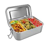 Nutabevr Brotdose Edelstahl, 850ml Lunchbox Auslaufsicher mit Abtrennung und Dichtring, nachhaltige...