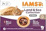 IAMS Delights Senior Katzenfutter Nass - Multipack mit Huhn und Fisch in Sauce, hochwertiges...