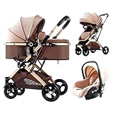 Luxuriöse Kombination aus Kinderwagen und Autositz, 3-in-1-Kinderwagen for Kleinkinder, umkehrbarer...