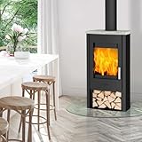 Fireplace K5732 Tuvalu Kaminofen Stahl Schwarz | Topplatte Speckstein/A+