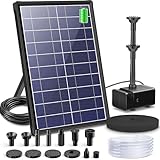 Biling 8W Solar Springbrunnen für außen mit 3600 mAh Batterie Solar Teichpumpe mit Filter Solar...