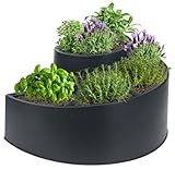 mucHome Kräuterspirale aus Kunststoff - anthrazit 55,5x34cm Spirale Kräuterhochbeet Pflanzgefäß...