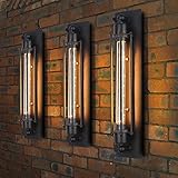 FRIDEKO HOME 3x Modern Industrial Metall Rohr Wandlampe Vintage,45CM Höhe Wandleuchte Retro...