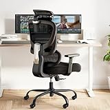 Marsail Bürostuhl Ergonomisch Schreibtischstuhl hat Verstellbarer Lordosenstütze Kopfstütze und...