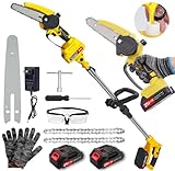 Victoam 2 in 1 Akku Hochentaster, 6 Zoll KettensäGe und Elektro Hochentaster mit 2×2.0ah Akku,...