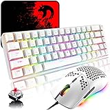 RGB Gaming Tastatur und Maus Set Klein, 68 Tasten Roter Schalter 60% Mini Chroma Mechanische...