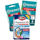 Abtei - Compeed Sport Kombipaket - Abtei Magnesium 500 plus 12 Compeed Blasenpflaster - das ideale...