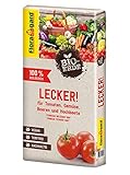 Floragard Bio-Erde Lecker 40 Liter - Gemüseerde für Hochbeete, Tomaten, Chili, Beeren, Gurken,...