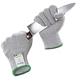 Twinzee Schnittschutzhandschuhe Premium 2 Stück – 1 Paar Stufe E (EN 388) Schnittfeste Handschuhe...