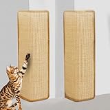 Editbar 2 Stück Kratzmatte Katze, Kratzteppich Sisal, 60 x 30 cm Wand Katzenkratzbrett, Sisal...