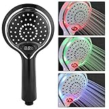 MAGT LED Duschkopf, 3 Farben Farbwechsel LED Licht Handbrause Digital Temperaturanzeige Dusche...