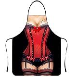 Sexy Schürze für Oktoberfest, 2 Pcs Bayerische Kochschürze Bierfest, Sexy Schürze 3D-Lustige...