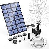 AISITIN Solar Springbrunnen für Außen 2,5W, Solarbrunnen für Draussen Upgrade Solarbrunnen mit...