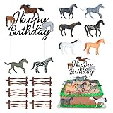 Yamitora 15 Stück Pferde Tortendeko Geburtstag Cake Toppers Pferde Cupcake Toppers Realistische...