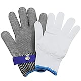 ANGGREK Edelstahl-Draht-Handschuh Metallgitter-Handschuh Schnittschutzhandschuh Stufe 5...