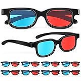 BUGUUYO 10 Stück 3D Brillen mit Rot Blau Linsen Leicht Kompatibel mit Monitoren Fernsehern und...