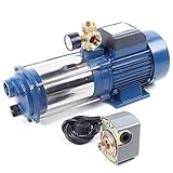 Soudesileim 2200W Edelstahl Kreiselpumpe, 4000L/H Jetpumpe Gartenpumpe mit Druckschalter, für...