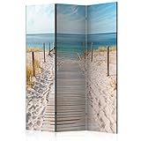 murando - Paravent Raumteiler Innen Strand am Meer 135x172 cm 3-teilig Einseitig Raumtrenner Raum...