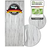 Portango Falttür Eiche weiß aus PVC Kunststoff für Innen & Außen Komplettset I faltbare...