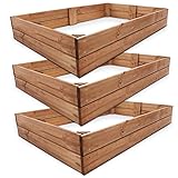 Onbest Premium Hochbeet - Pflanzbeet Holz mit Innenvlies – Garten Hochbeet – erweiterbar und...