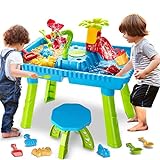 TEMI Sand Wassertisch Outdoor Spielzeug – Kleinkind Aktivitätstisch Sandkasten Spielzeug...