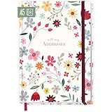 paper&you® Adressbuch A5 mit Register A-Z [Wild Flower] Buch für Kontakte, Geburtstage &...