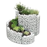 bellissa – Gabionen Kräuterspirale verzinkt 200x150x80cm - Kräuterschnecke Bausatz - Hochbeet...