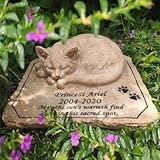 PTATT Personalisierte Katzen-Gedenksteine, lasergraviert, 3D-Grabstein, Grabstein, Katzen-Grabstein,...