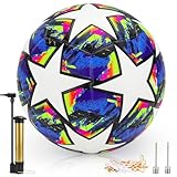 QGGTQG Championsleague Ball, Fußball Größe 5 mit Pumpe, Sport Training League Fußball,...