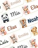 melu kids® Namensaufkleber für Kleidung & Gegenstände, (50 Stück) - Namensschilder Kinder für...