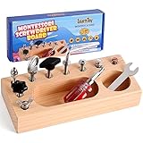 LearnToy ​​Montessori Spielzeug ab 3+ Jahr - Holz Schraubbrett für Feinmotorik - Baby &...